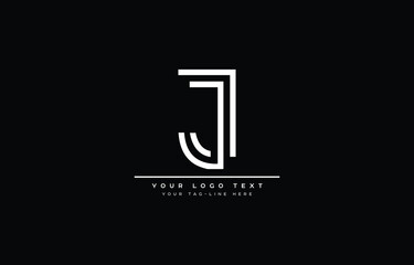 Initial J letter logo design with black background