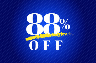 88% off tag eighty eight percent discount black friday sale white letter blue gradient  background