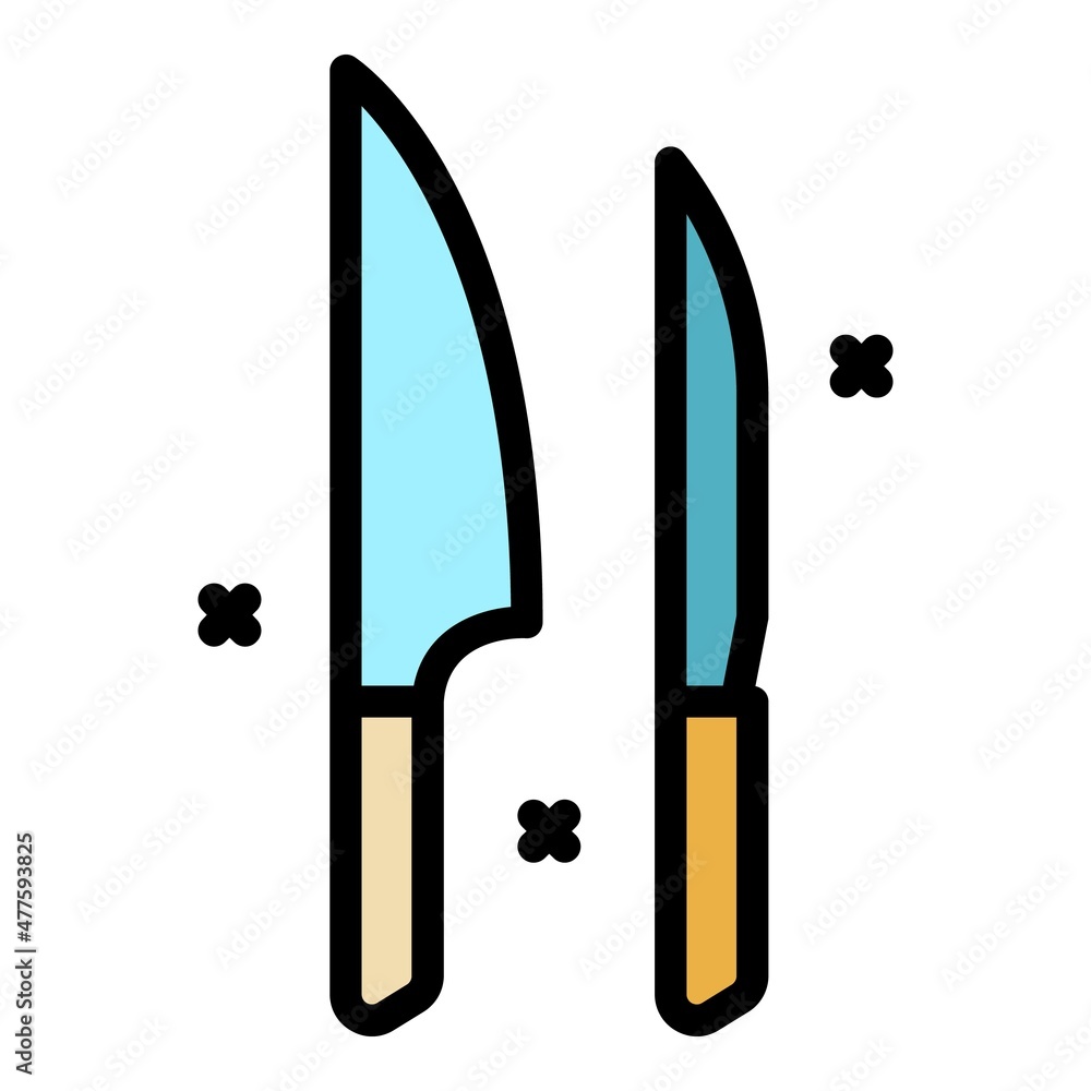 Wall mural restaurant knifes icon. outline restaurant knifes vector icon color flat isolated