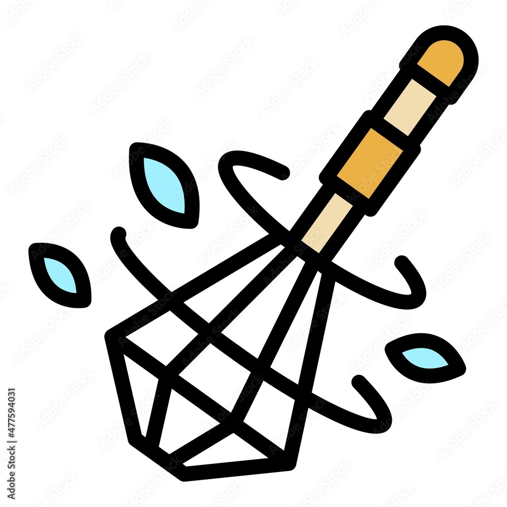 Poster whisk rotation icon. outline whisk rotation vector icon color flat isolated