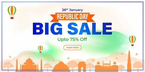 vector illustrations for Indian republic day sale banner - obrazy, fototapety, plakaty
