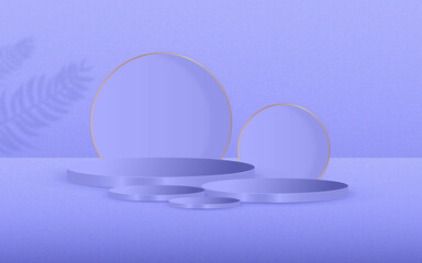 Purple leaf gold podium product display premium free
