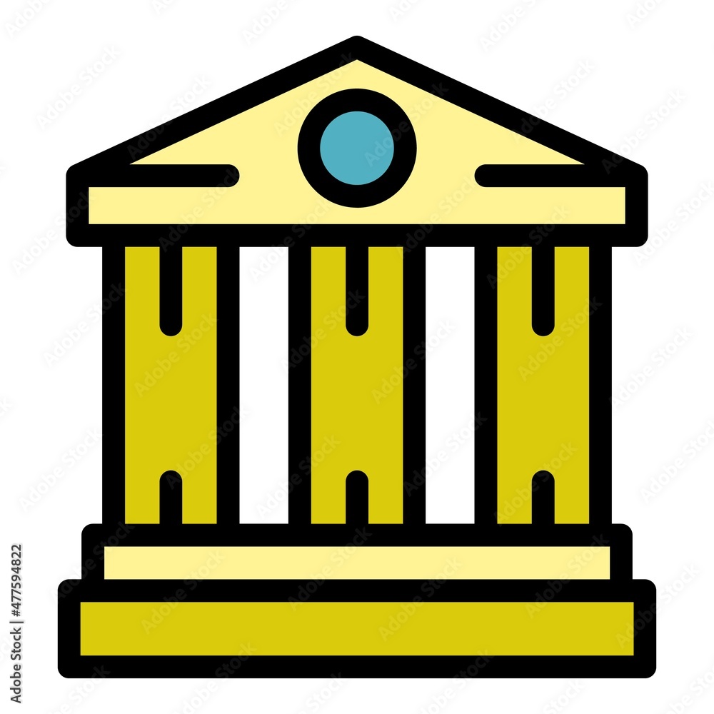 Wall mural bank building icon. outline bank building vector icon color flat isolated - Wall murals