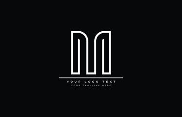 Initial M letter logo design with black background