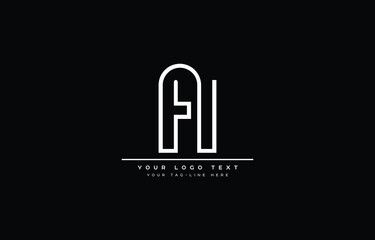 Initial AFI letter logo design with black background