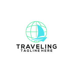 Travel Logo Design Concept Vector Isolated in White Background