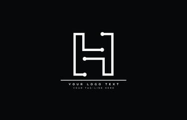 Initial H letter logo design with black background