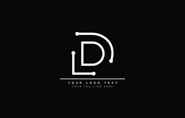 Initial D letter logo design with black background