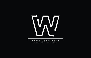 Initial W letter logo design with black background