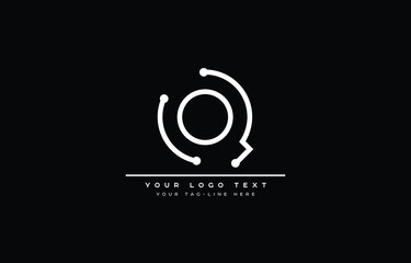 Initial Q letter logo design with black background