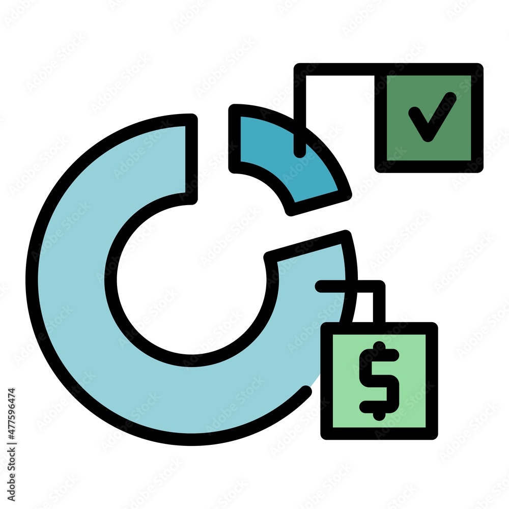 Aufkleber finance pie chart report icon. outline finance pie chart report vector icon color flat isolated