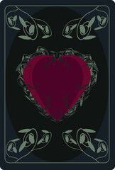 valentine poster with heart, gothic style