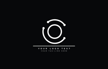 Initial O letter logo design with black background