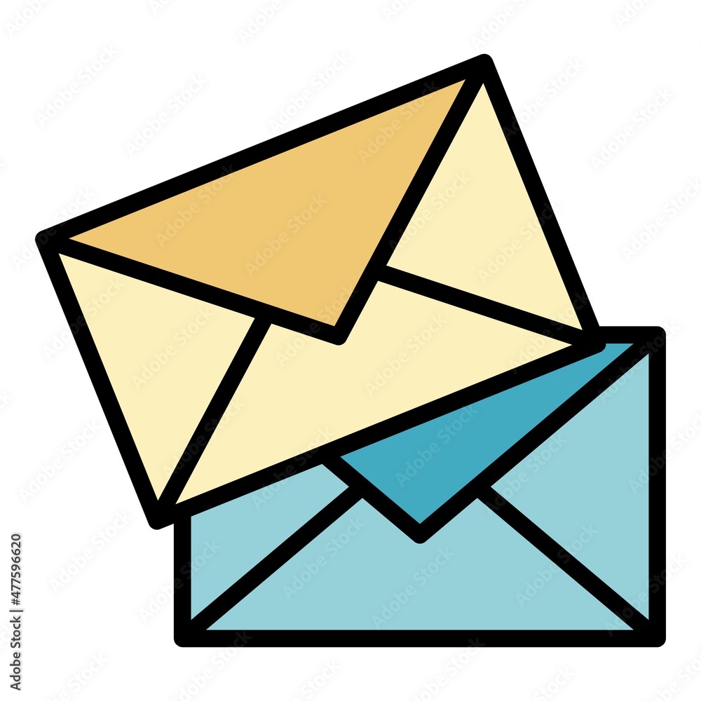 Aufkleber mail report icon. outline mail report vector icon color flat isolated