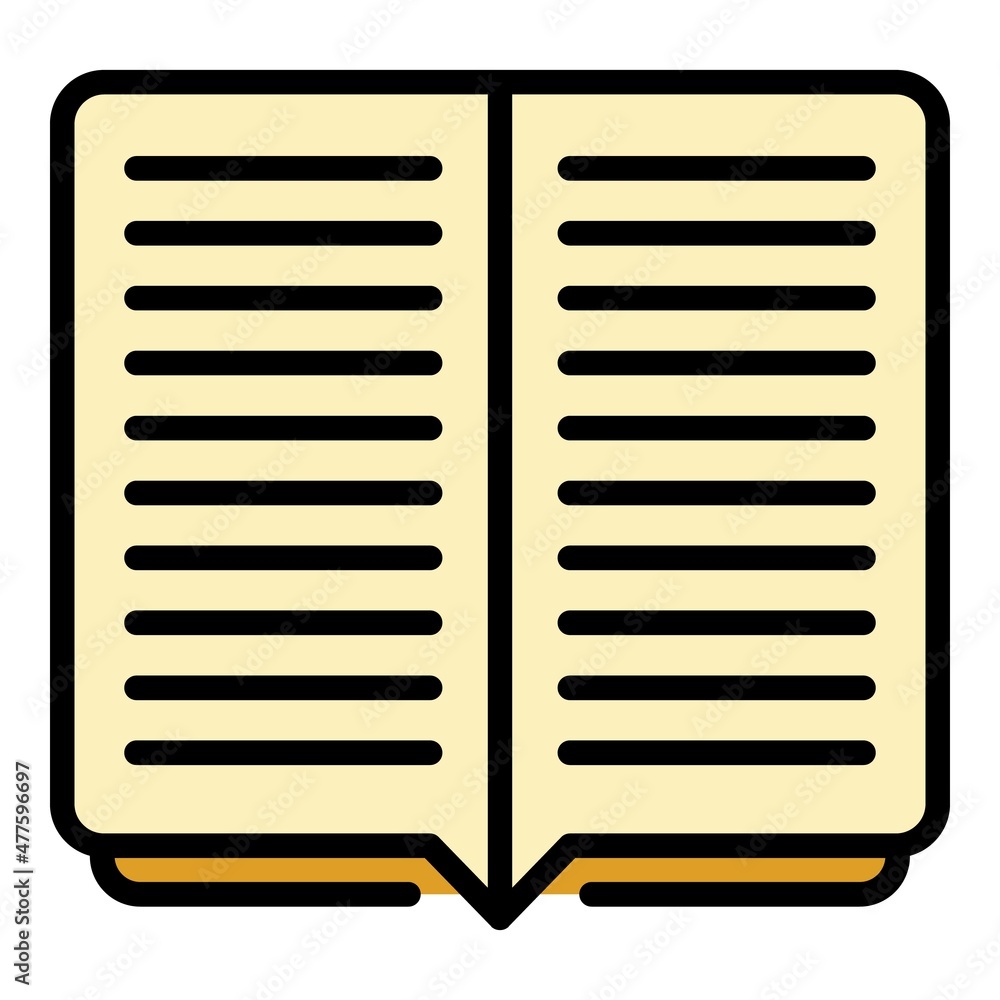 Poster open book report icon. outline open book report vector icon color flat isolated