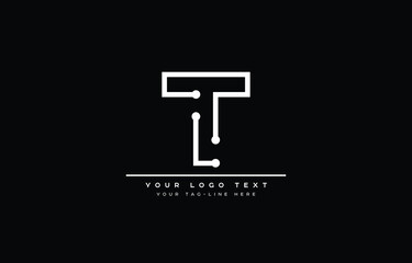 Initial T letter logo design with black background