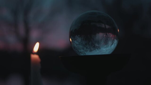 crystal ball at twilight