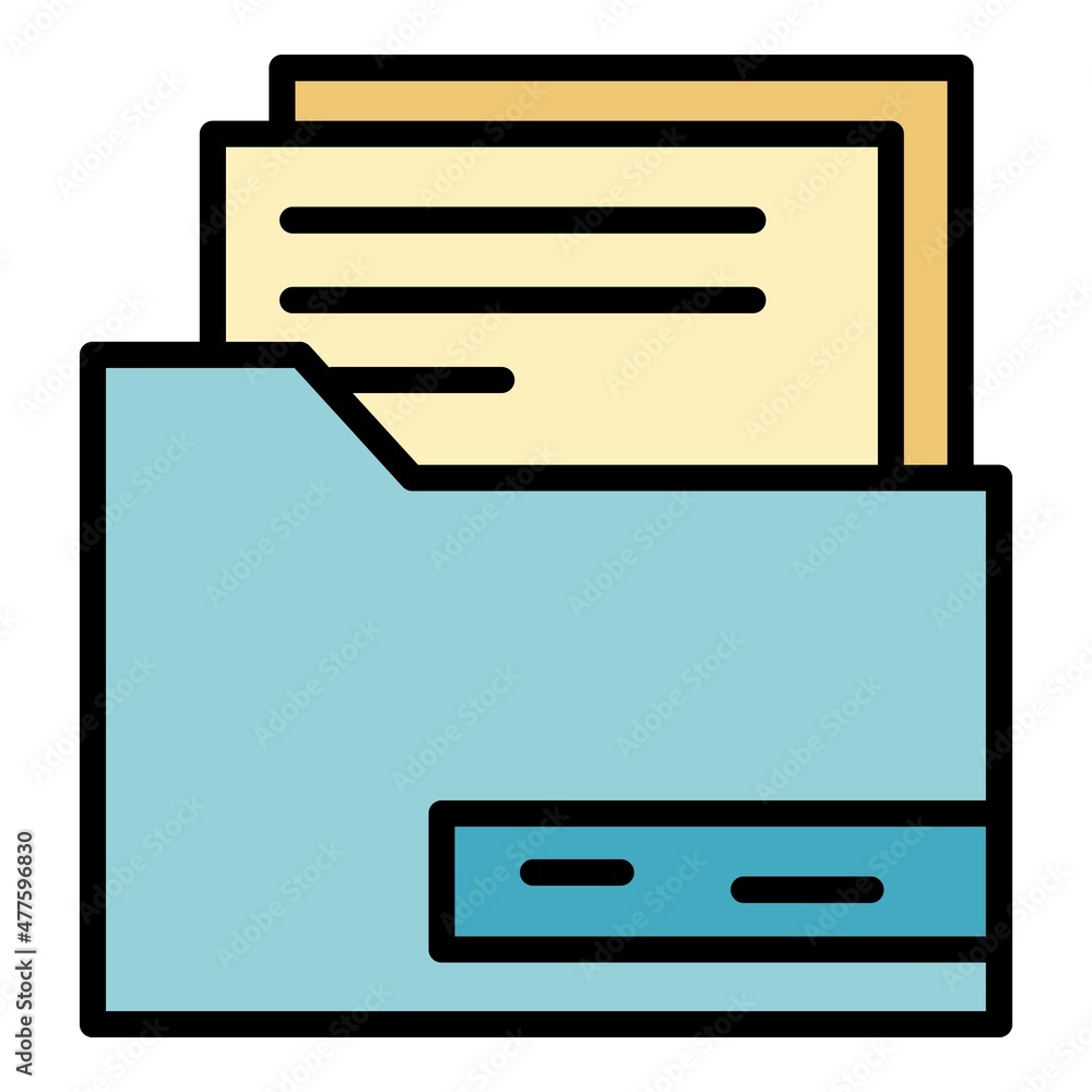 Aufkleber file folder report icon. outline file folder report vector icon color flat isolated