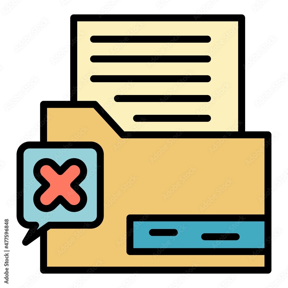 Poster reject folder report icon. outline reject folder report vector icon color flat isolated