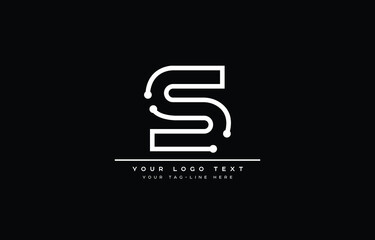 Initial S letter logo design with black background