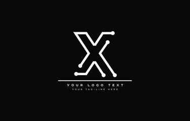 Initial X letter logo design with black background