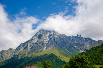 mountain landscape with clouds