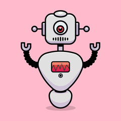Fototapeta premium Robot Flat Design Vector Illustration 