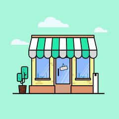 Obraz premium Cafe Flat Design Vector Illustration 