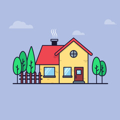Home Flat Design Vector Illustration 