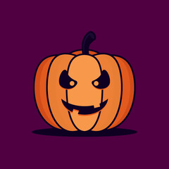 Pumpkin Flat Design Vector Illustration 