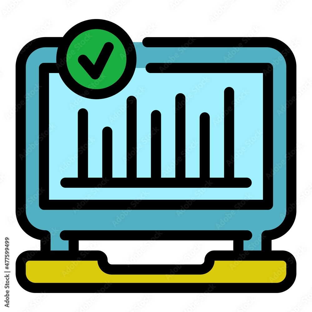 Poster done graph icon. outline done graph vector icon color flat isolated