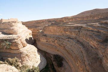 View of Mides Canyon -in western Tunisia close to Sahara - Tunisia 