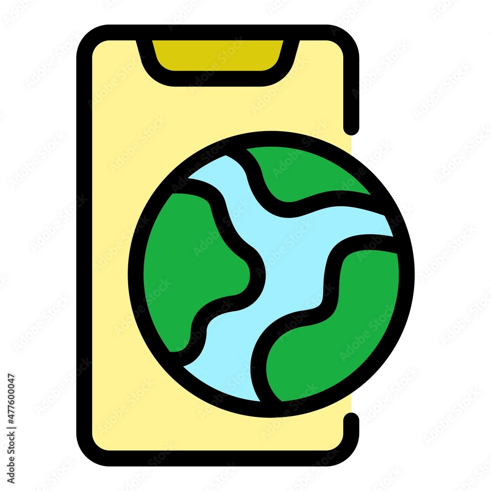 Poster global branding icon. outline global branding vector icon color flat isolated