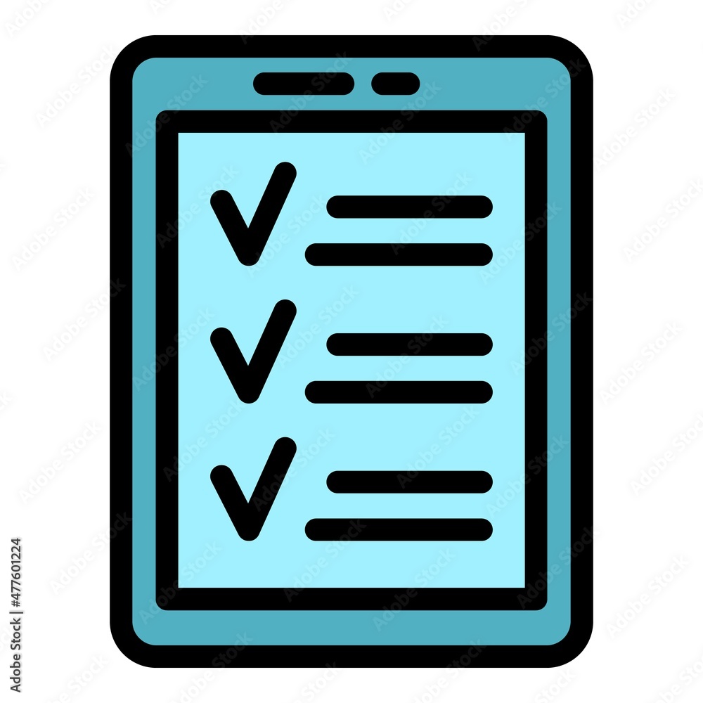 Poster web exam icon. outline web exam vector icon color flat isolated