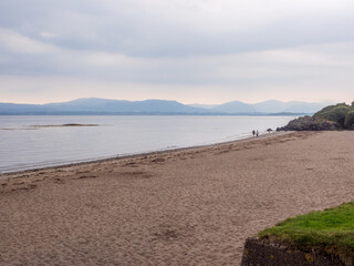 Fototapeta na wymiar Sandy beach at Ganavan beach, Oban, Scotland, Uk