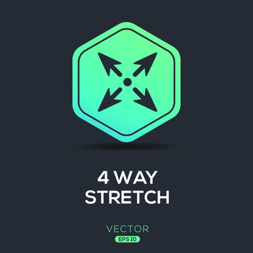 Creative (4 way stretch) Icon ,Vector sign.