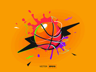 Vector illustration of a basketball