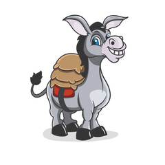 Cartoon Donkey Vector illustration with simple gradients. Ai, EPS 10, transparent png file included
