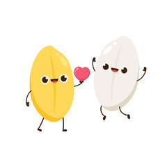 Rice character design. rice vector on white background. Paddy vector.