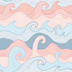 Stickers pour porte Rose clair Fond abstrait de la mer. Modèle sans couture pour votre conception