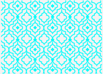 Islamic seamless pattern with blue waves
