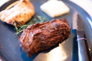 Weight loss concept, healthy nutrition diet, meat and fat adapted diet, low-carb.