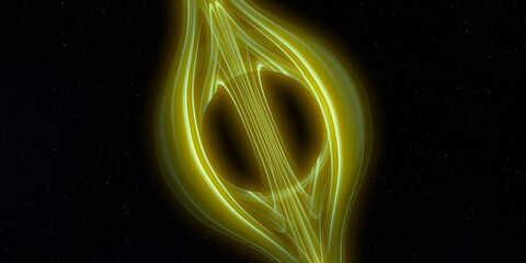 Black hole in deep space. Astronomical massive object. Hot plasma ring and event horizon. Plasma accretion disk. © Jakub