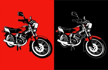 Classic Japanese Motorcycles Vector Illustrative