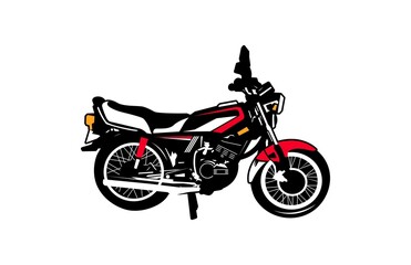 Colored Classic Japanese Motorcycles Vector Illustrative