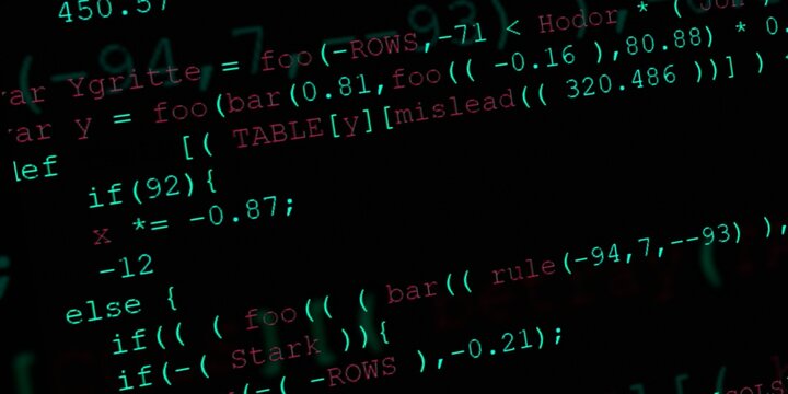 Program code background. Modern technology backdrop for advertisements.
