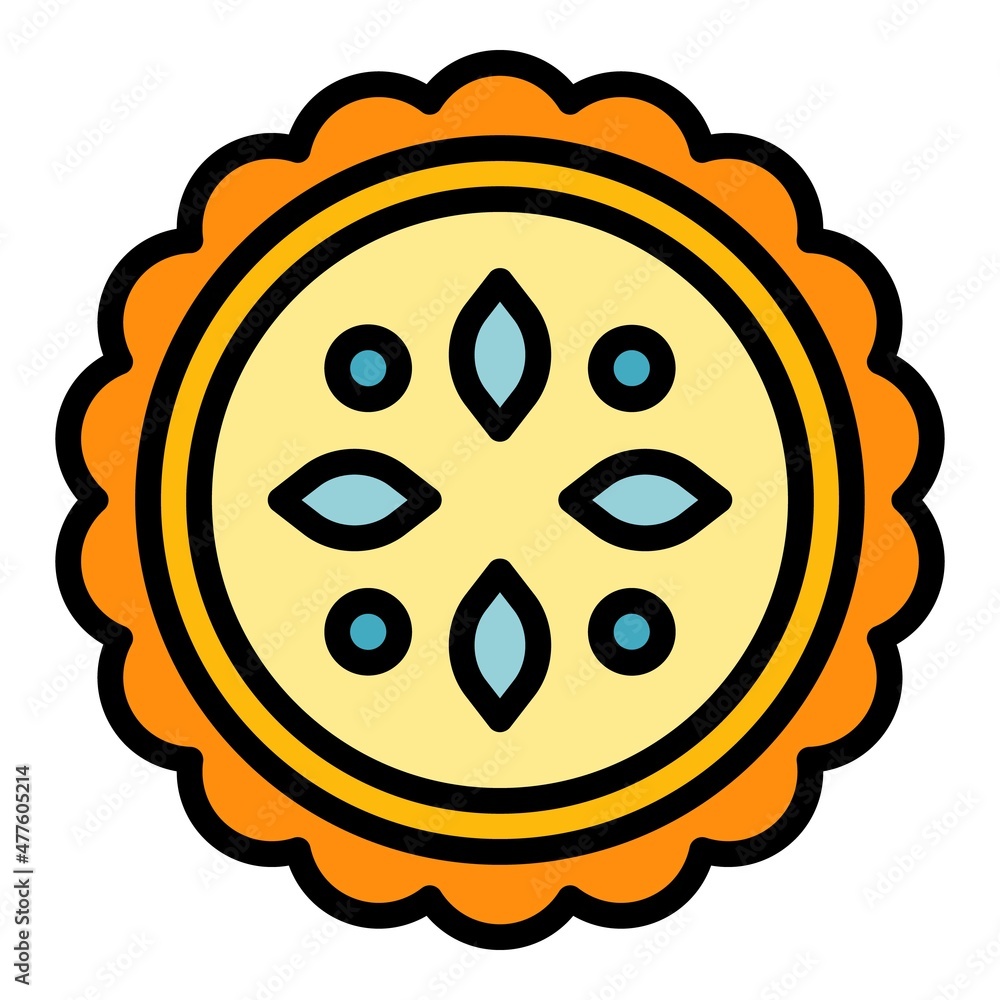 Aufkleber top view apple pie icon. outline top view apple pie vector icon color flat isolated