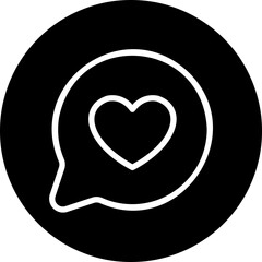 romantic chat glyph icon