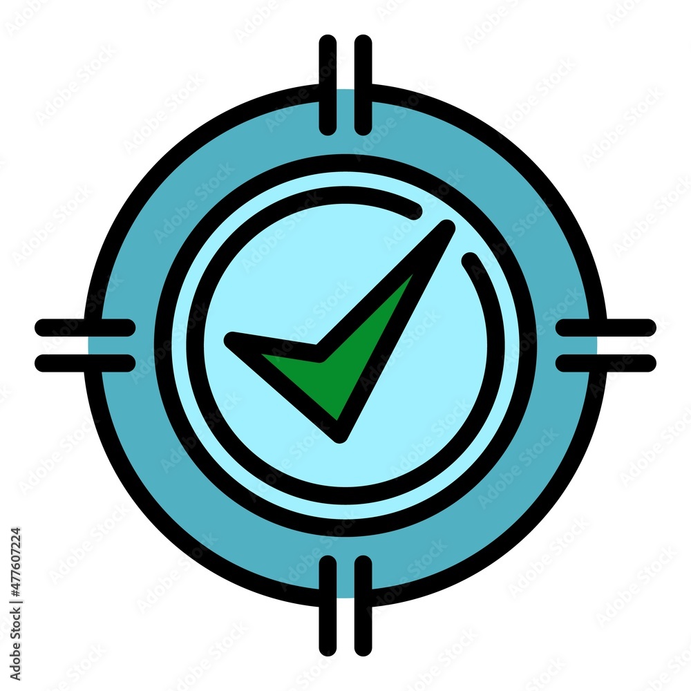 Poster mentor target icon. outline mentor target vector icon color flat isolated