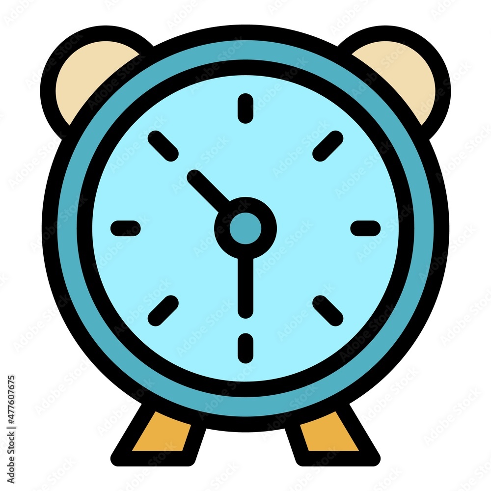 Poster clock time icon. outline clock time vector icon color flat isolated